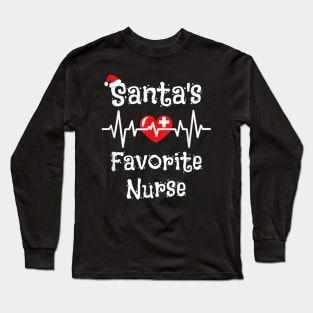 Santa's Favorite Nurse Nursing Christmas 2022 Long Sleeve T-Shirt